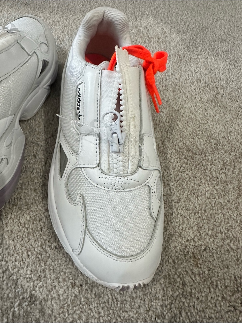 adidas White Runner Sneakers with Orange Accent - Picture 3 of 3